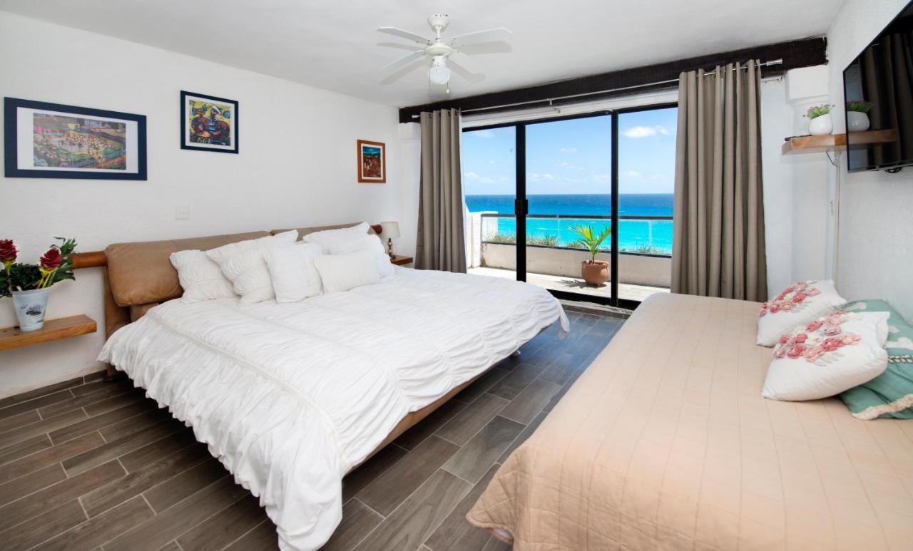 坎昆Cozy Ocean Front Penthouse At Marlin Beach公寓 外观 照片