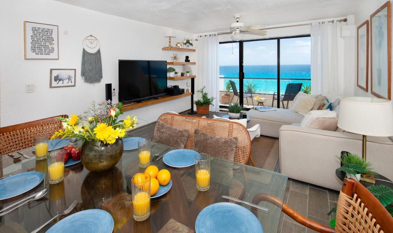坎昆Cozy Ocean Front Penthouse At Marlin Beach公寓 外观 照片