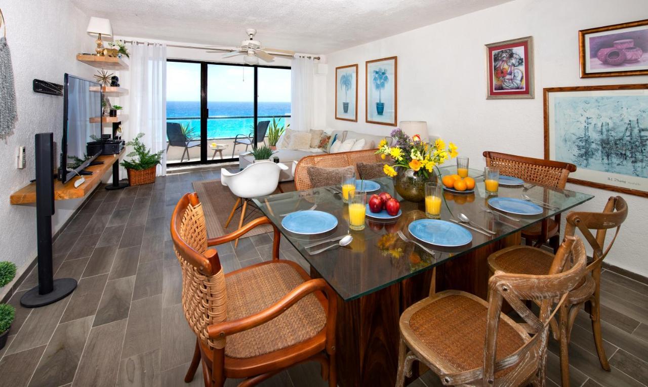 坎昆Cozy Ocean Front Penthouse At Marlin Beach公寓 外观 照片