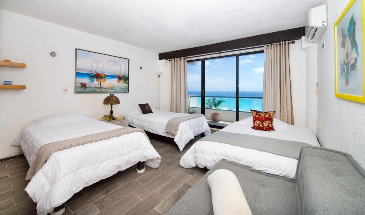坎昆Cozy Ocean Front Penthouse At Marlin Beach公寓 外观 照片